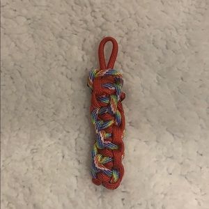 Red and rainbow keychain